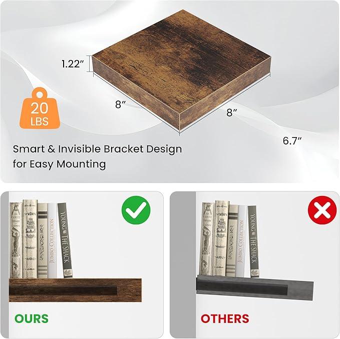 Square Floating Shelves for Wall, 8