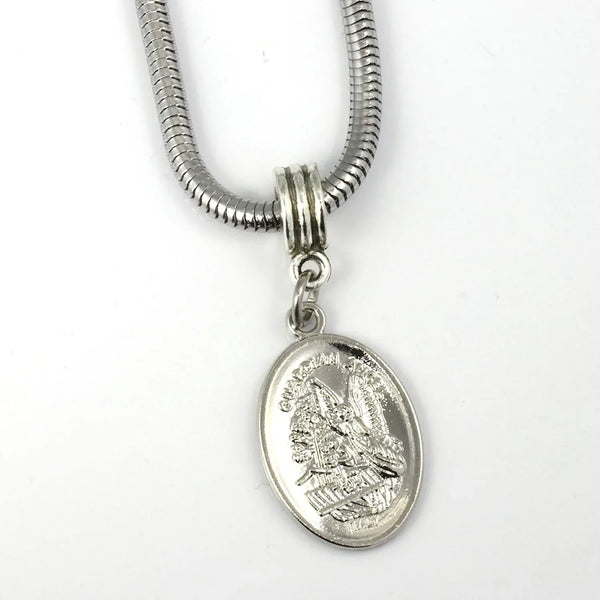 Archangel Michael Bracelet | St Michael Religious Bracelets for Women Hypoallergenic Stainless Steel Snake Chain Charm Bracelet A Saint Michael Bracelet for Saint Michael Police Charm Jewelry - Gifts for You 'n Me