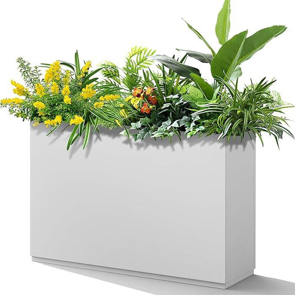 FENCY Metal Rectangular Planter Box Large Planters for Outdoor Plants, Tall Planters for Outdoor Plants with Drainage Holes, Rectangular Planters for Outdoor Plants (35.4