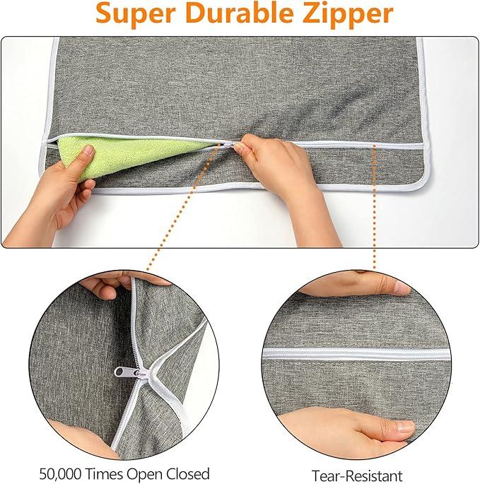 XL Hanging Laundry Hamper, Extra Large Tear-resistance Door Hamper with 2 Types Hooks for Dirty Clothes, Save Bathroom Space Hanging Laundry Bag (36.5x 22 Inch,Grey)