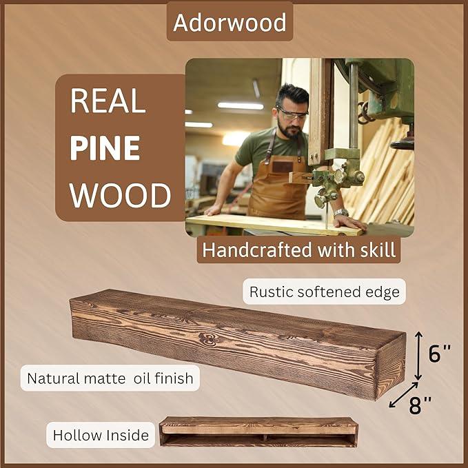 Handmade Fireplace Mantel Shelf 48