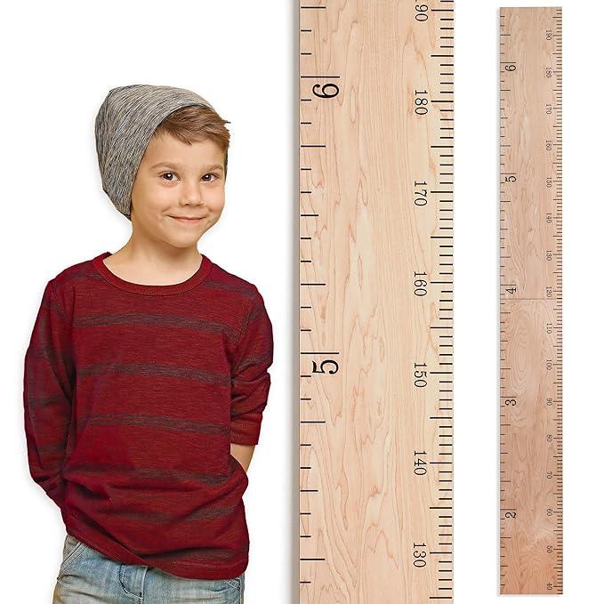 Wooden Growth Chart for Wall - Size Height Chart for Kids, Growth Measuring Board and Kids Height Wall Chart, Growth Chart for Kids, Height Chart for Wall - Natural (63
