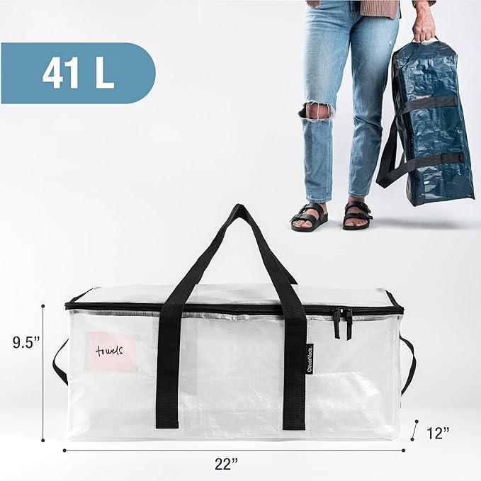 CleverMade Under Bed Storage Bag - Collapsible Storage for Shoes and Clothes Easy Use - Heavy Duty Utility Bag Home