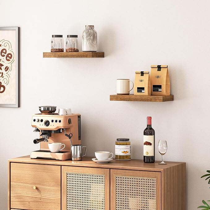 HOOBRO Floating Shelves for Wall, Wall Mounted Shelf Set of 2, 15.7