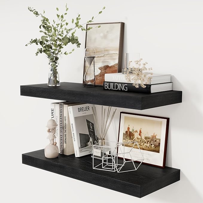 Fun Memories Black Floating Shelves 30