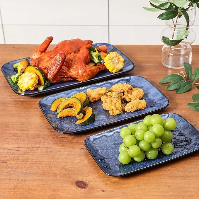 vicrays Ceramic Rectangle Serving Platters - 14