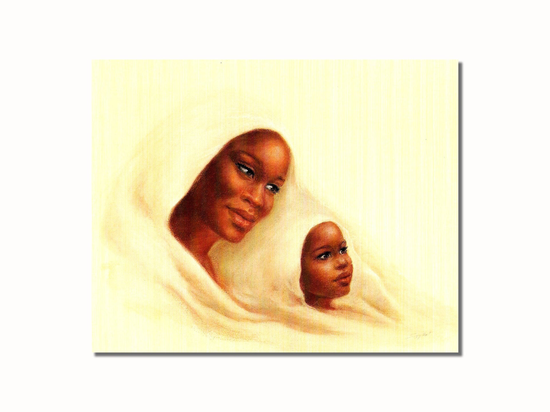 African American Wall Art - Black Mother And Child 8x10 Art Print, Ready To Frame