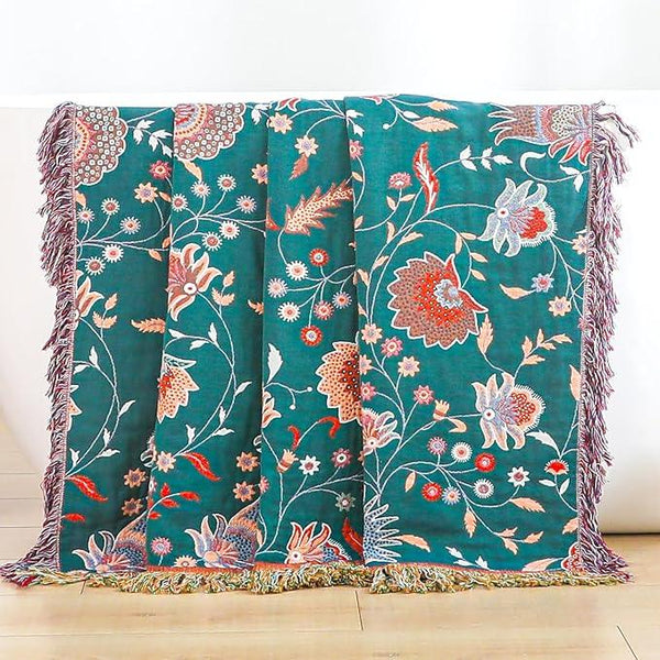 Boho Large Cotton Throw Blanket 80''x90'',Ultra Soft Rustic Quilt,Sofa Throw Cover with Tassels,Farmhouse Lightweight Knitted Throw for Bed,Travel,Couch,Home Decor