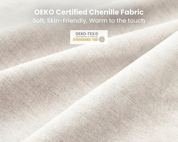 Oversized Modular Sofa, Extra Deep Cloud Chenille Sectional Couch with Ottoman Chaise, Fluffy Chenille 2 Seater Sofa Bed for Living Room, Villa (Loveseat Sofa, Chenille White)