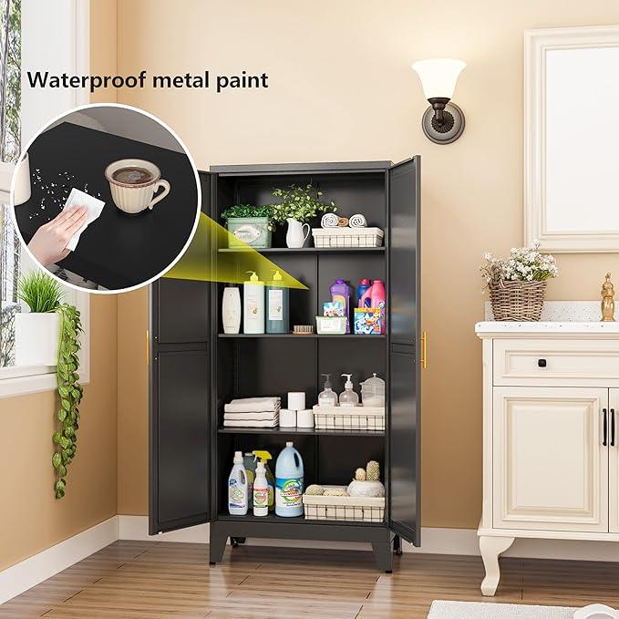 Black Metal Storage Cabinet, 48