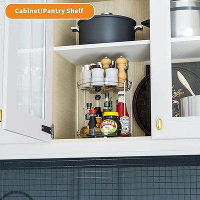 2 Tier Lazy Susan Turntable for Cabinet,Countertop,Pantry,9.5