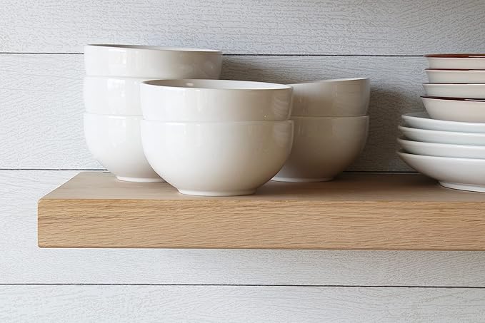 Urban Legacy Unfinished White Oak Deep Floating Shelves | Easy to Install Accent Modern Floating Shelves with Floating Shelf Brackets| Set of 2 (24