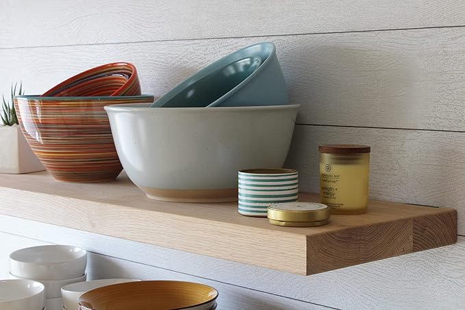 Urban Legacy Unfinished White Oak Deep Floating Shelves | Easy to Install Accent Modern Floating Shelves with Floating Shelf Brackets| Set of 2 (48