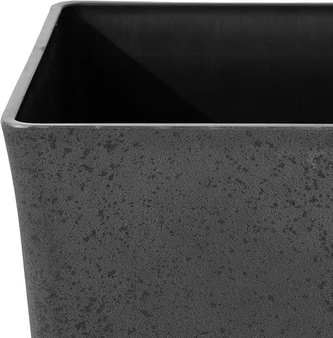 LA JOLIE MUSE 30 Inch Tall Planters for Outdoor Plants, 2 Sets Concrete Grey, Tall Outdoor Planters, Modern Square Outdoor Planters, Tall Large Planters for Front Door, Patio and Deck