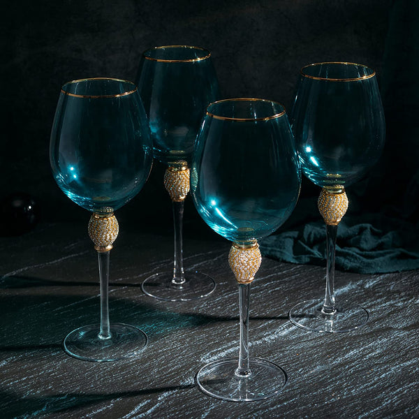 The Wine Savant Large Diamond Wine Glasses, 10