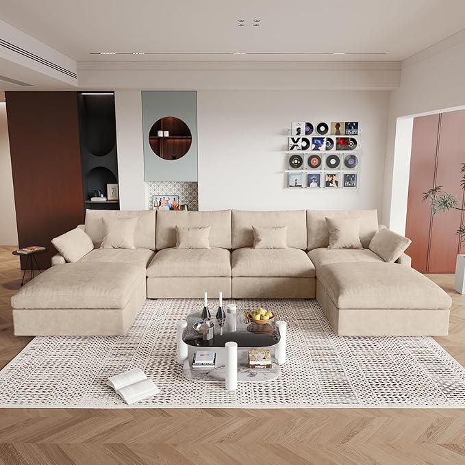 JACH U-Shaped Sectional Couches for Living Room, Cloud Sectional Couch with Deep Seat, 155.9