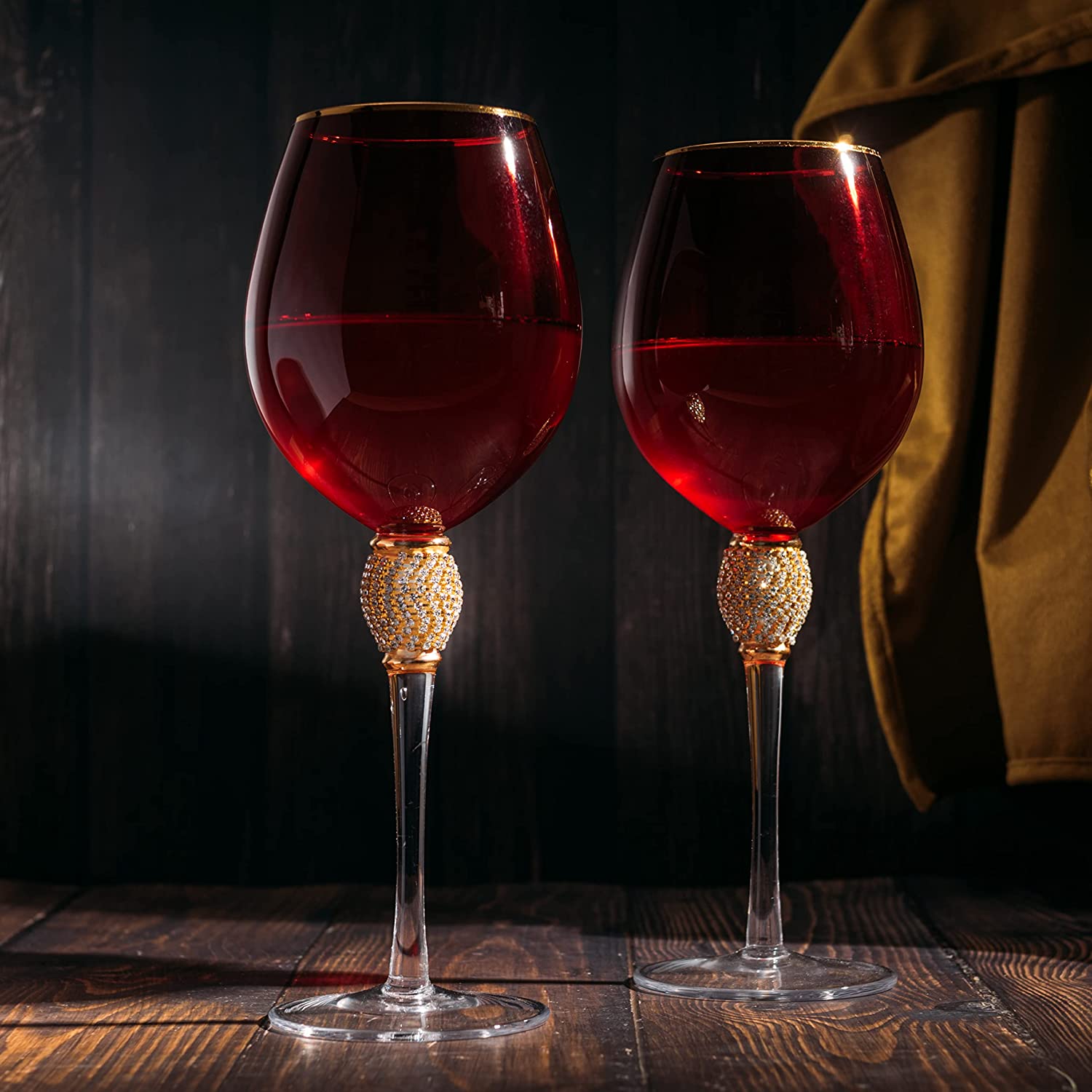 The Wine Savant Large Diamond Wine Glasses, 10