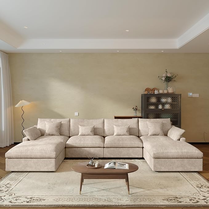 JACH U-Shaped Sectional Couches for Living Room, Cloud Sectional Couch with Deep Seat, 155.9