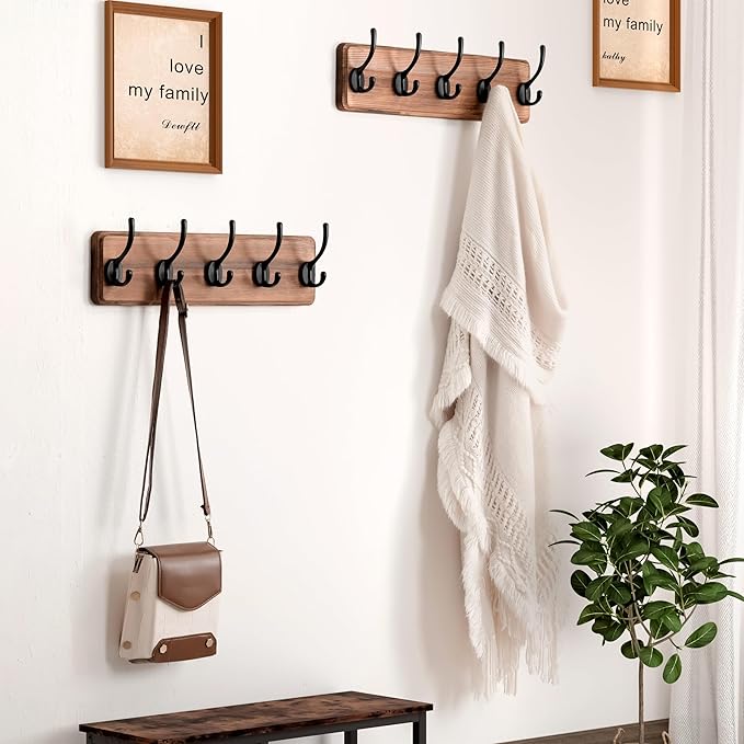 Dseap Wall Mounted Coat Rack: Patented, Heavy-Duty, 17.4