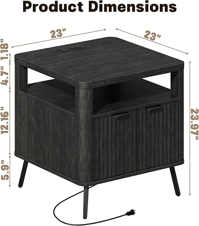 Nightstand with Charging Station, 24