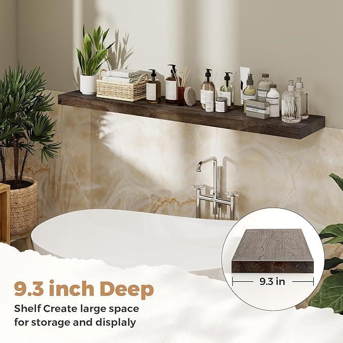 RICHFOCUS Elm Floating Shelves for Wall - 48