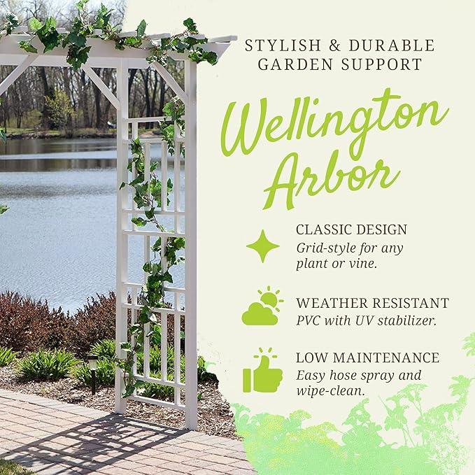 Dura-Trel Outdoor Garden Arch, Wellington Arbor Trellis for Climbing Plants, 72