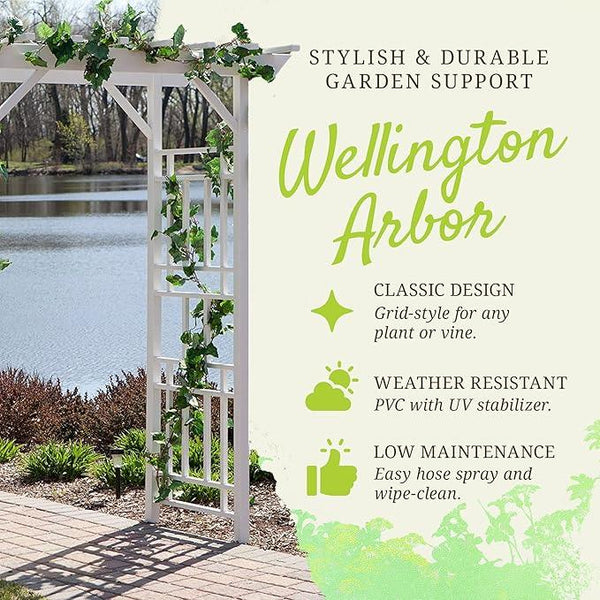 Dura-Trel Outdoor Garden Arch, Wellington Arbor Trellis for Climbing Plants, 72