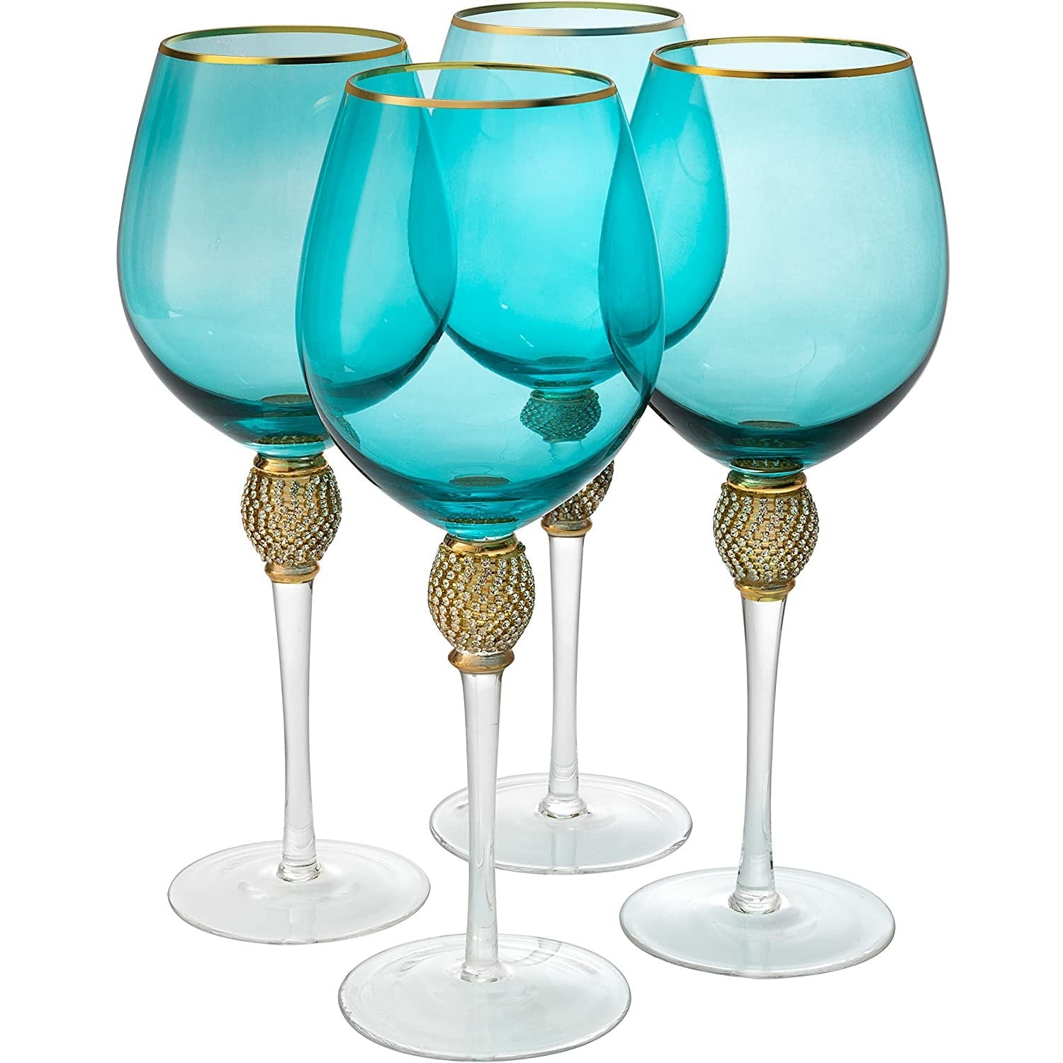 The Wine Savant Large Diamond Wine Glasses, 10