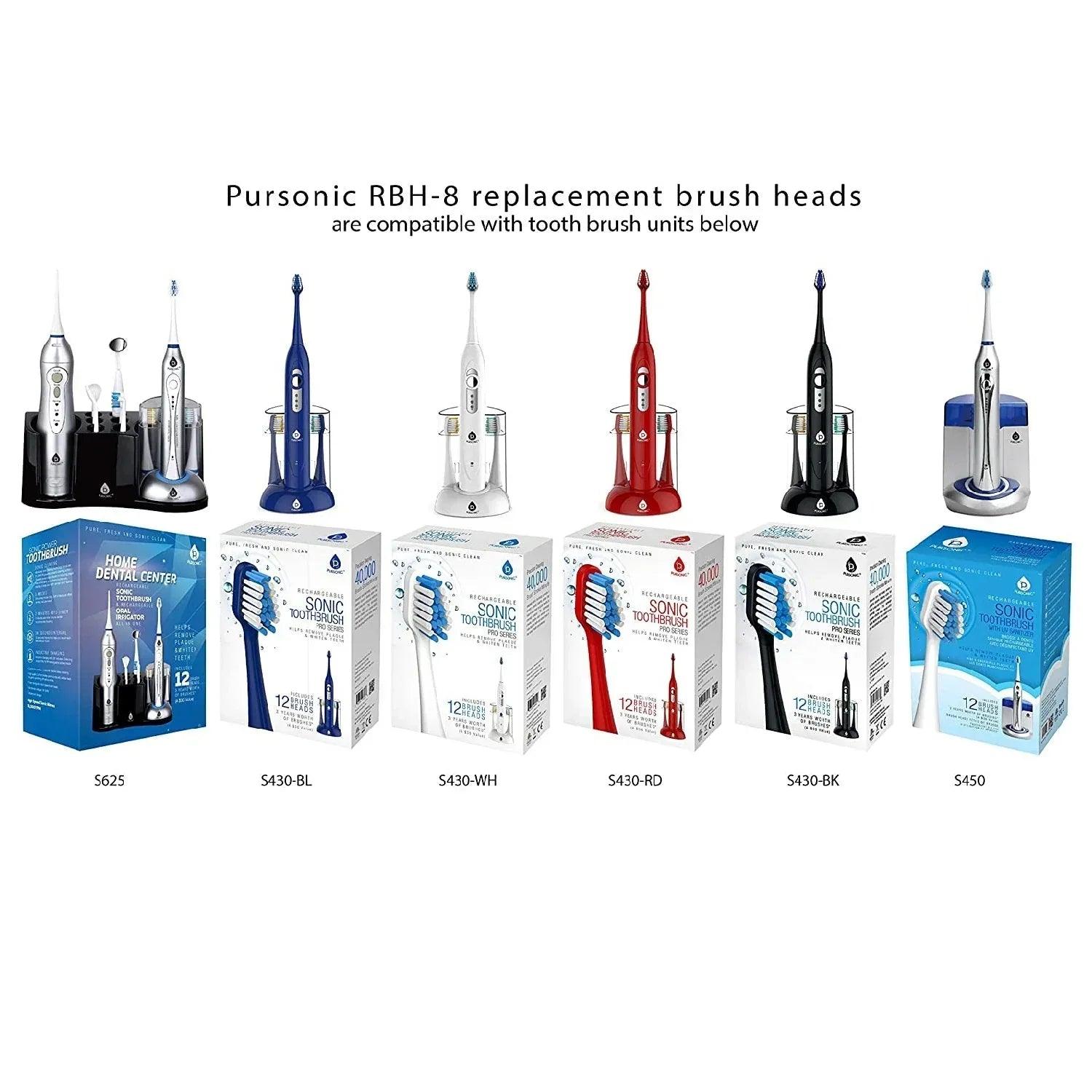 8 Pack Brush Heads Replacement (S400/S420/S430/S450/S620/S625) - Gifts for You 'n Me