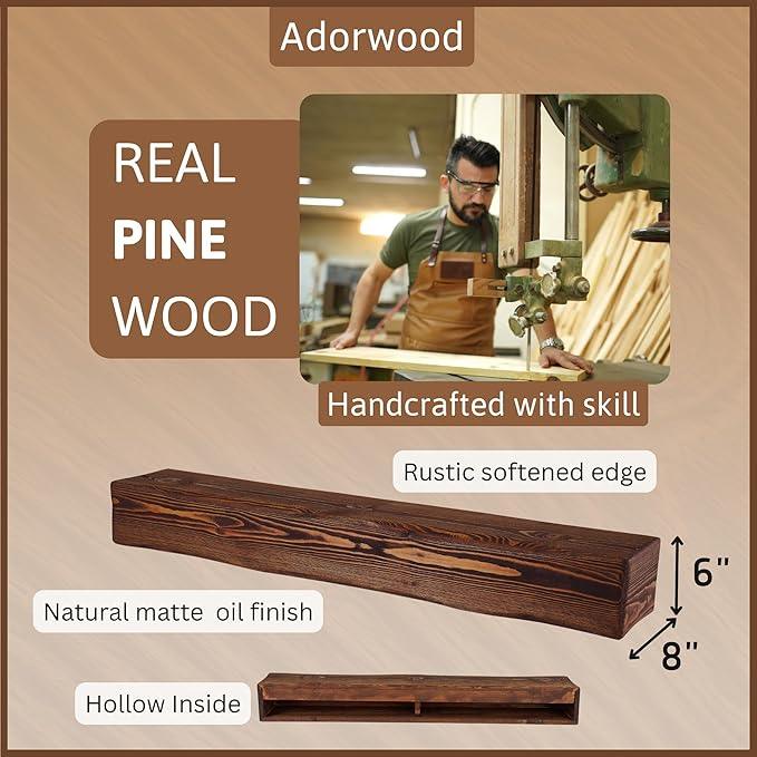 Handmade Fireplace Mantel Shelf 48
