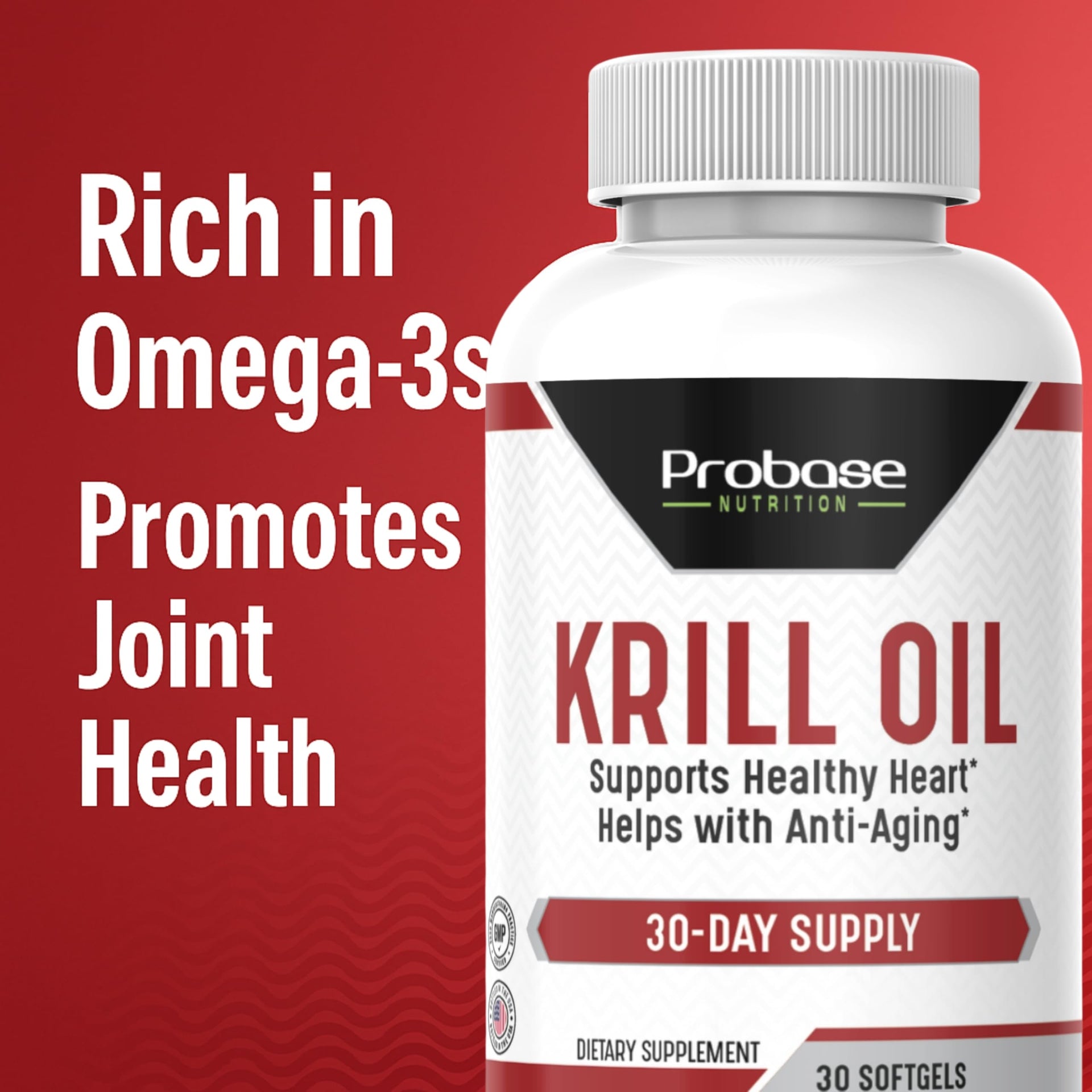 Probase Nutrition Krill Oil 30 Softgels 30-Day Supply
