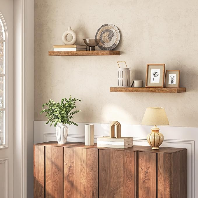 HOOBRO Floating Shelves for Wall, Wall Mounted Shelf Set of 2, 23.6