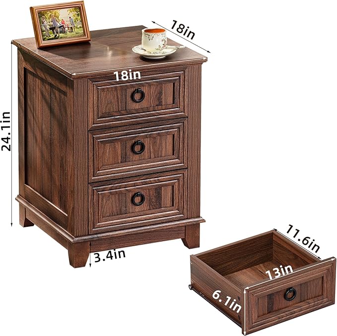 Farmhouse Night Stand Set of 2, 18