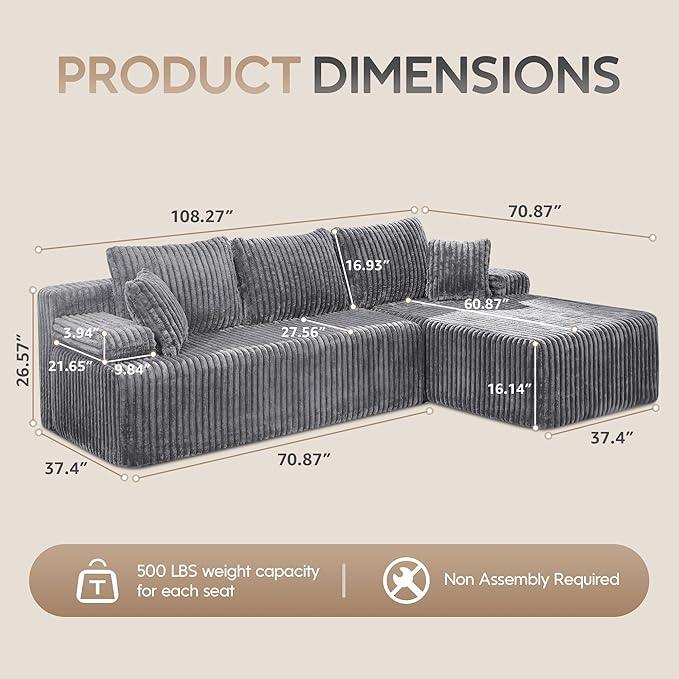 Hobestluk Modular Sectional Sofa Couches 108