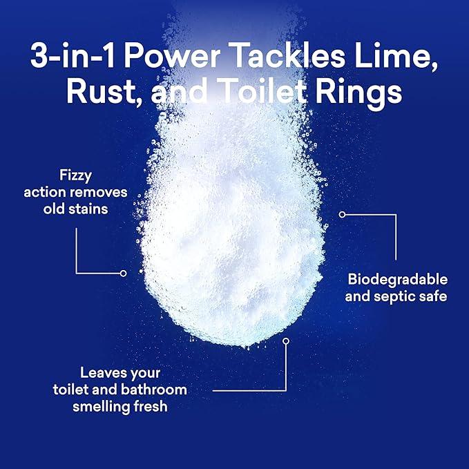 BLUELAND Toilet Bowl Cleaner Tablets, Starter Set, 14 Count with Tin, Peppermint Eucalyptus, Plastic-Free, No Harsh Chemicals, Plant-Based