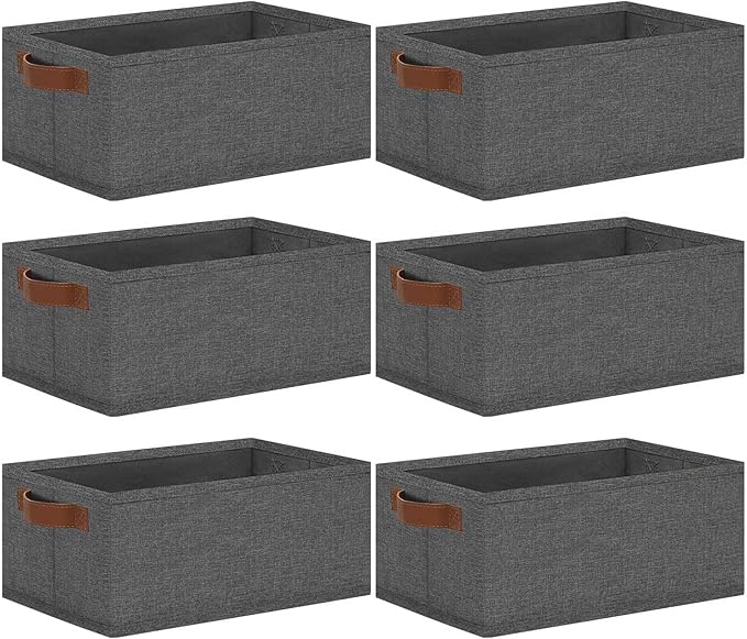 GhvyenntteS Small Fabric Storage Bins 6 Pack, 11.8