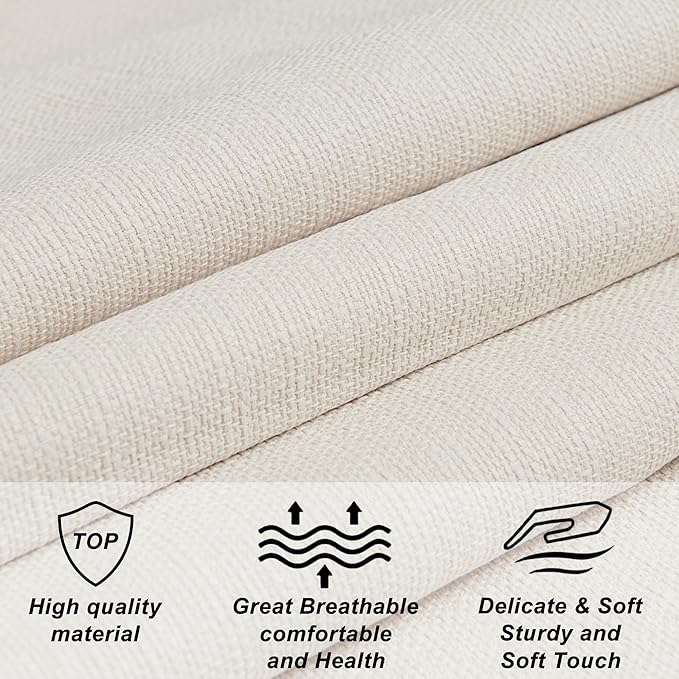 Linen Upholstered Headboard King/Cal King Size Latest Model Wall Mount, Bed Frame Mount, Featuring High-Density Sponge Padding, Luxury Texture Easy Assembly Comfort and Style-Ivory