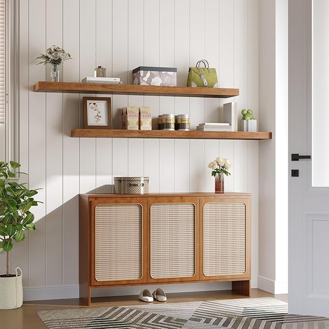 HOOBRO Floating Shelves for Wall, Wall Mounted Shelf Set of 2, 55