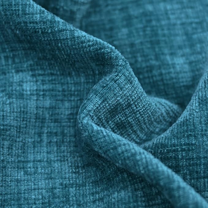 CaliTime Throw Pillow Covers Decorative 16 X 16 Inches Pack of 2 Cozy Chenille Cushion Cases for Couch Sofa Bed Living Room Home Ocean Blue