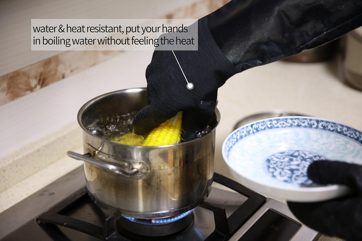 Heat Resistant BBQ Grill Gloves: Oil Resistant Waterproof 14