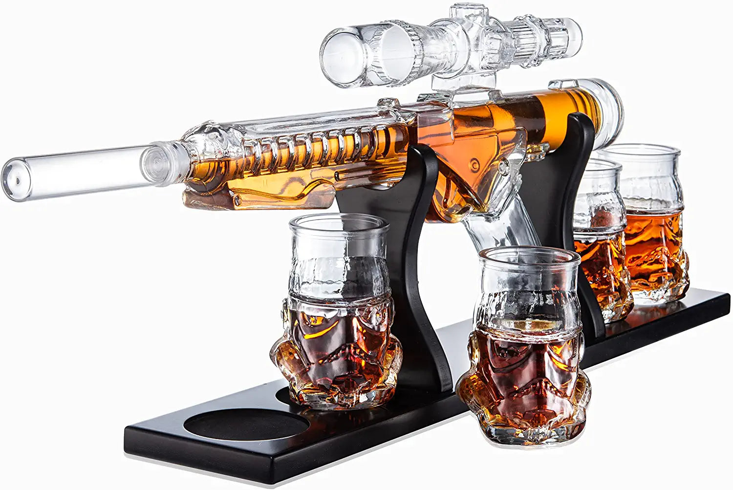 Blaster Force Gun Whiskey & Wine Decanter Set Glasses - Energized Particle Weaponry Elegant Decanter 24
