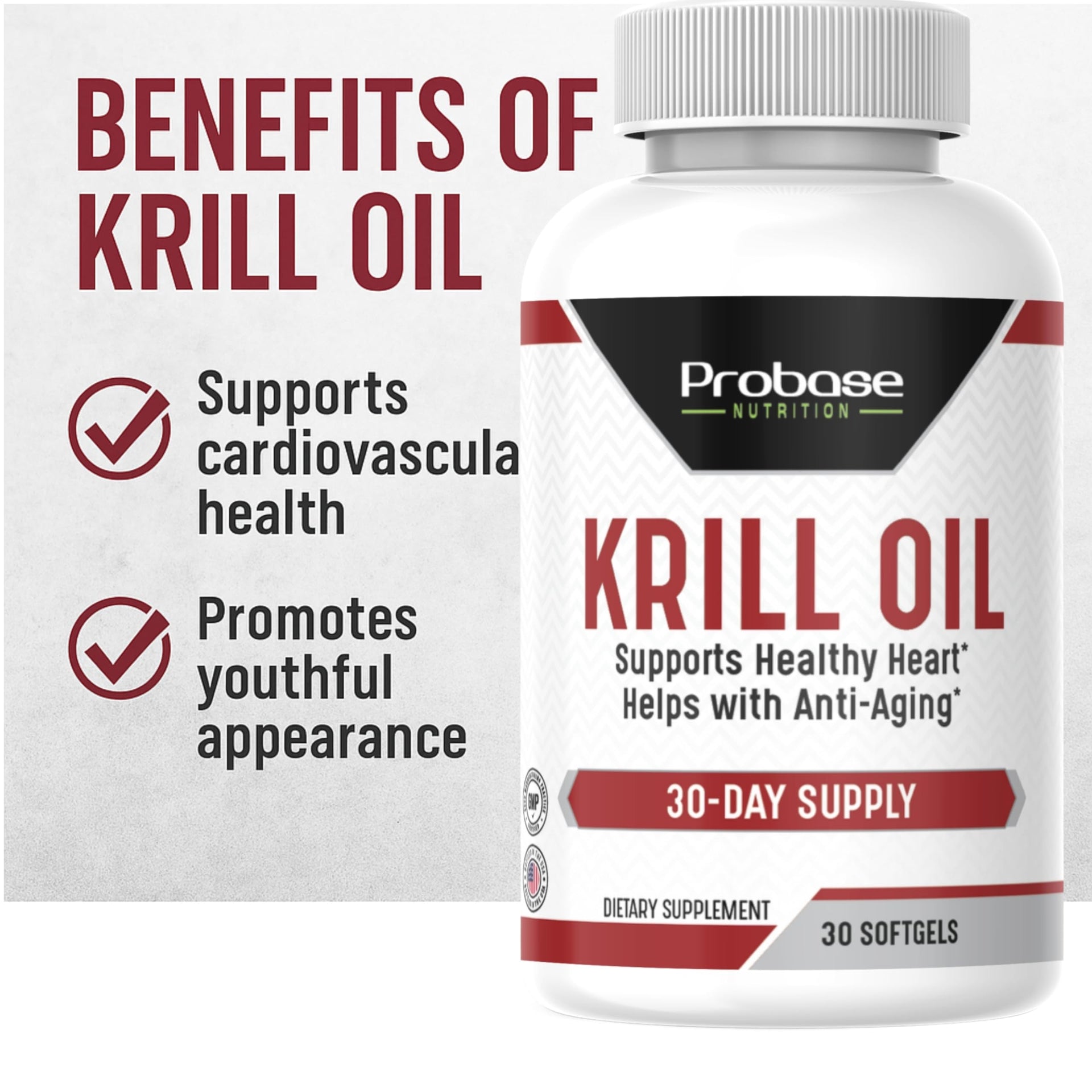 Probase Nutrition Krill Oil 30 Softgels 30-Day Supply