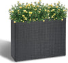 LEWIS&WAYNE Large Rectangular Block Planter Box Handmade Wicker Tall Planters for Outdoor Plants with Removable Liners Modern Planter for Indoor Outdoor Patio Deck - Black, 38''x11''x30''