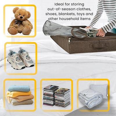 Brown Low Profile Under Bed Storage Containers 5 inches high, 33.8