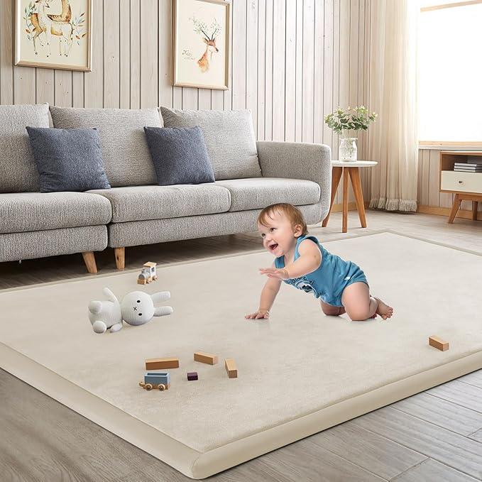 Baby Play Mat for Floor Tummy Time Nursery Rug Muscle Mat Area Playroom Rug Tatami 50 * 50