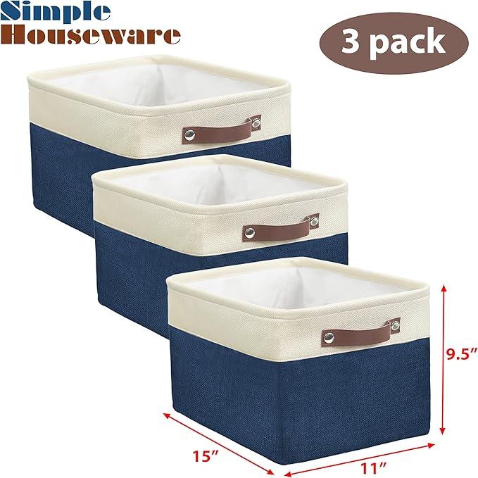 SIMPLE HOUSEWARE Large Fabric Storage Bin, 15