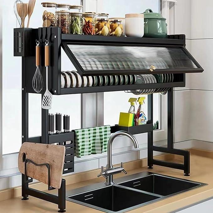Dish Drying Rack, 3-Tier Over Sink Dish Drying Rack, 33.5