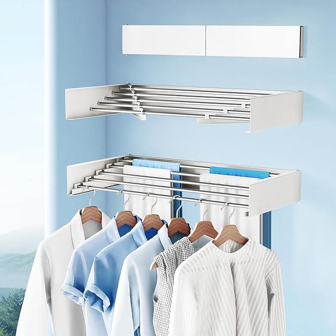Drying Rack Clothing,Clothes Drying Rack Wall Mounted,Collapsible Hanging Racks for Laundry,Laundry Drying Rack,Wall Mounted Clothes Rack(31.5