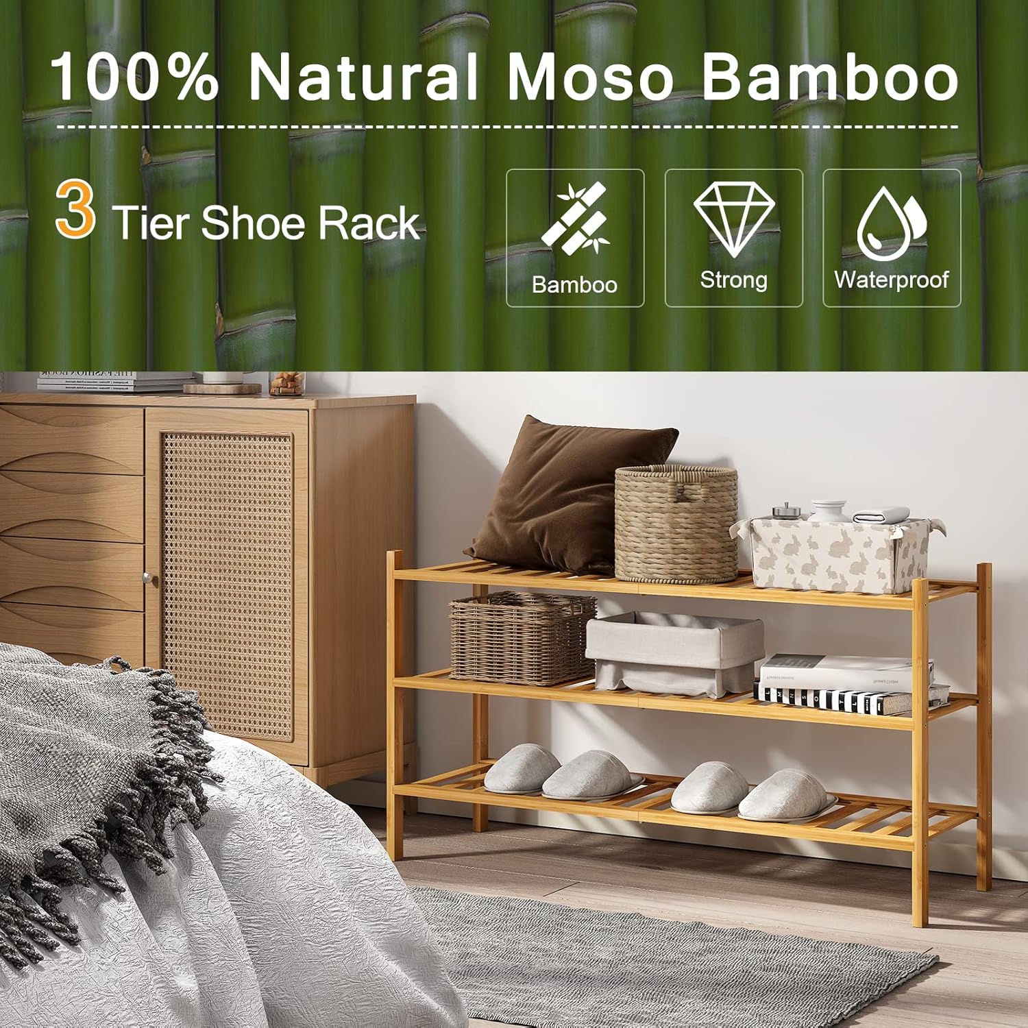 Bamboo Shoe Rack