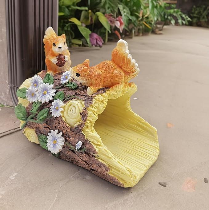 Squirrel Statues Gutter Downspout Extension Statues Garden Decoration,Resin Statue Outdoor Decor,Animal Downspout Diverter,Decorative Gutter Extension,3